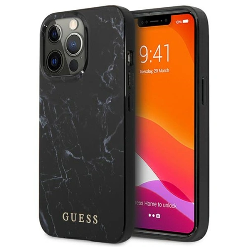 Etui Guess GUHCP13LPCUMABK Apple iPhone 13 Pro czarny/black hardcase Marble