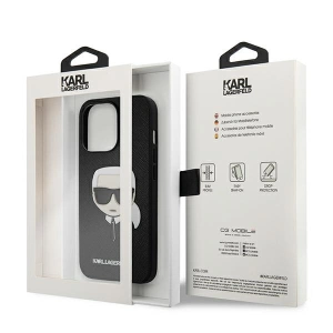 Etui Karl Lagerfeld KLHCP13LSAKHBK Apple iPhone 13 Pro czarny/black hardcase Saffiano Ikonik Karl`s Head