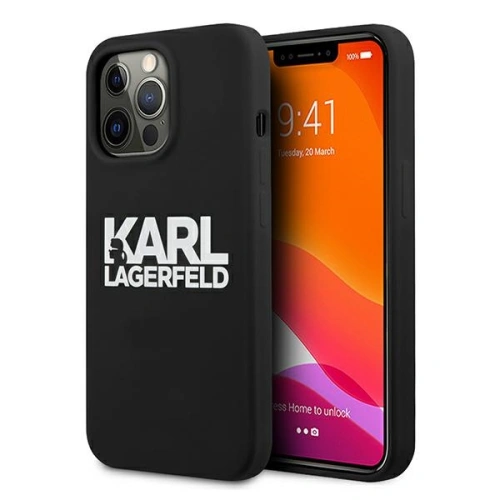 Etui Karl Lagerfeld KLHCP13LSLKLRBK Apple iPhone 13 Pro Silicone Stack Logo czarny/black