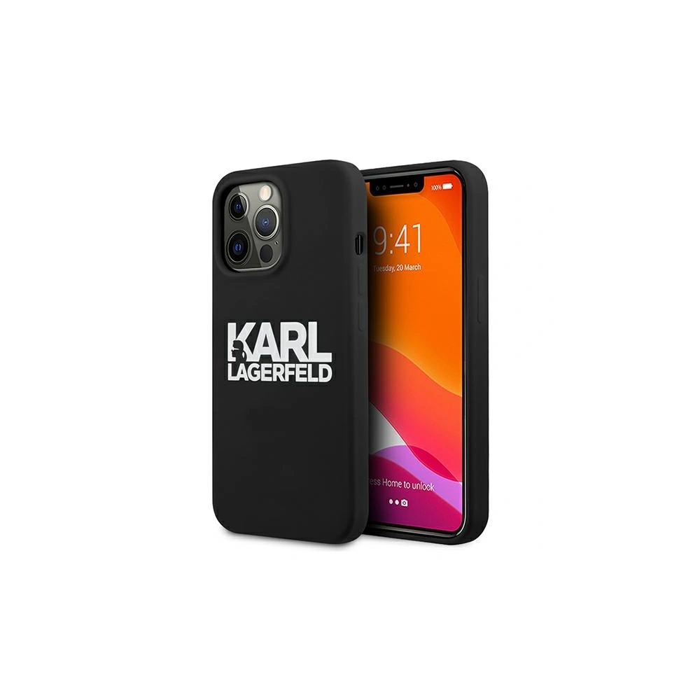 Hurtownia GSM - Etui Karl Lagerfeld KLHCP13LSLKLRBK Apple iPhone 13 Pro Silicone Stack Logo czarny/black - KLD664BLK - {ean13} - Hurt