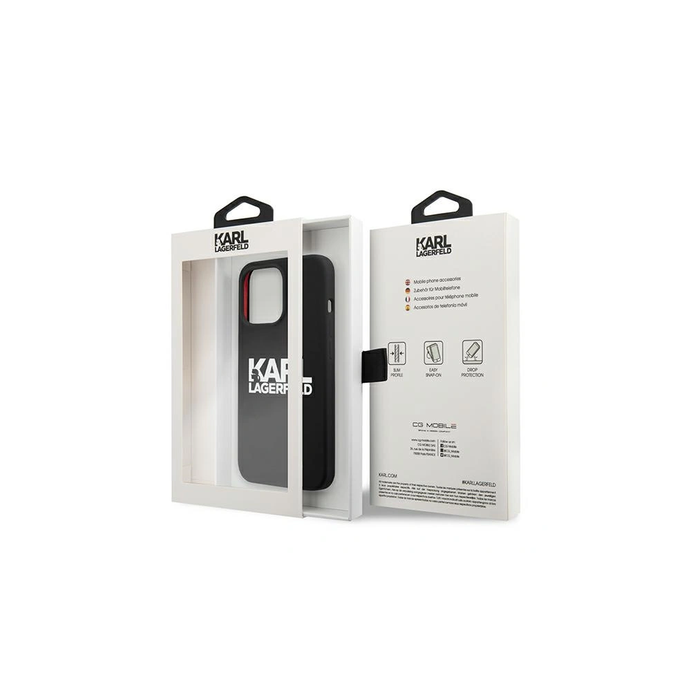 Hurtownia GSM - Etui Karl Lagerfeld KLHCP13LSLKLRBK Apple iPhone 13 Pro Silicone Stack Logo czarny/black - KLD664BLK - {ean13} - Hurt