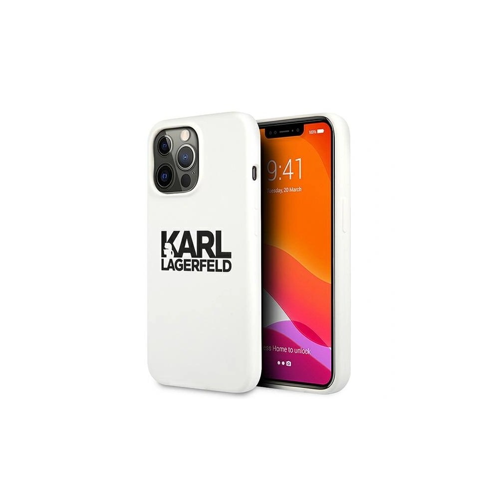 Hurtownia GSM - Etui Karl Lagerfeld KLHCP13LSLKLWH Apple iPhone 13 Pro Silicone Stack Logo biały/white - KLD665WHT - {ean13} - Hurt