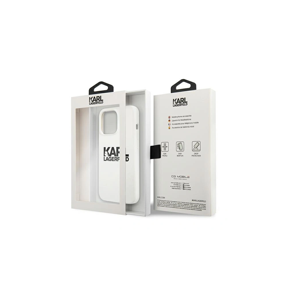Hurtownia GSM - Etui Karl Lagerfeld KLHCP13LSLKLWH Apple iPhone 13 Pro Silicone Stack Logo biały/white - KLD665WHT - {ean13} - Hurt
