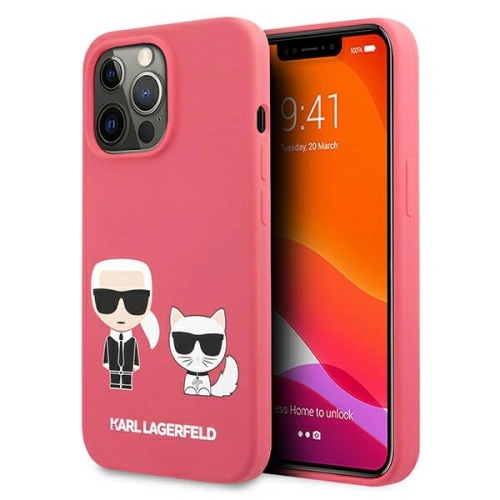 Etui Karl Lagerfeld KLHCP13LSSKCP Apple iPhone 13 Pro hardcase różowy/pink Silicone Karl & Choupette
