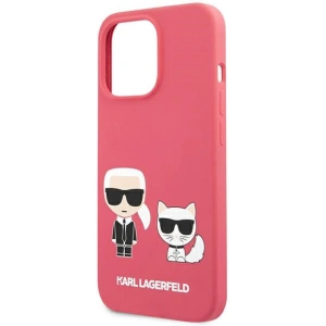 Etui Karl Lagerfeld KLHCP13LSSKCP Apple iPhone 13 Pro hardcase różowy/pink Silicone Karl & Choupette