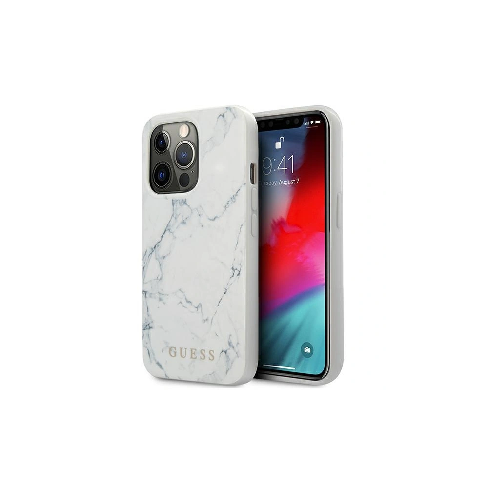 Hurtownia GSM - Etui Guess GUHCP13LPCUMAWH Apple iPhone 13 Pro bílý/white hardcase Marble - GUE1306WHT - {ean13} - Hurt