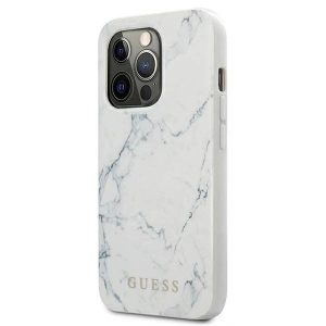 Guess GUHCP13LPCUMAWH Apple iPhone 13 Pro white hardcase Marble