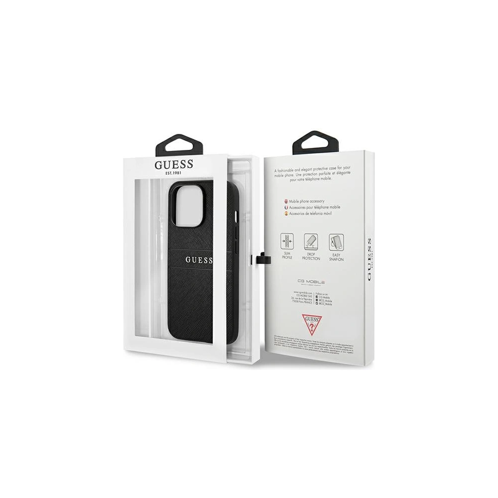 Hurtownia GSM - Etui Guess GUHCP13LPSASBBK Apple iPhone 13 Pro czarny/black Saffiano Strap - GUE1307BLK - {ean13} - Hurt