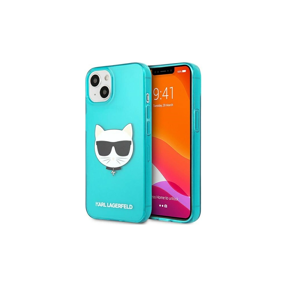 Wholesale Karl Lagerfeld KLHCP13MCHTRB Apple iPhone 13 blue hardcase Glitter Choupette Fluo - KLD668BLU - {ean13} - Hurt