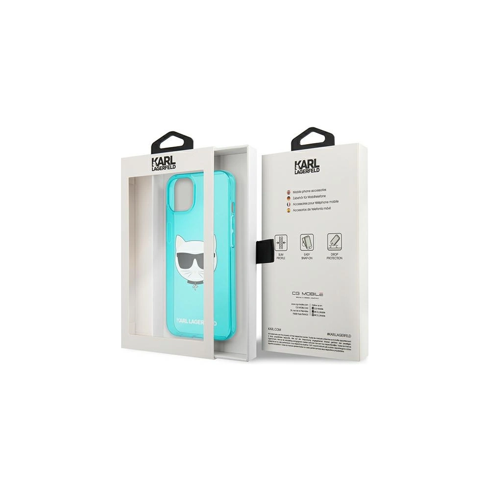 Wholesale Karl Lagerfeld KLHCP13MCHTRB Apple iPhone 13 blue hardcase Glitter Choupette Fluo - KLD668BLU - {ean13} - Hurt