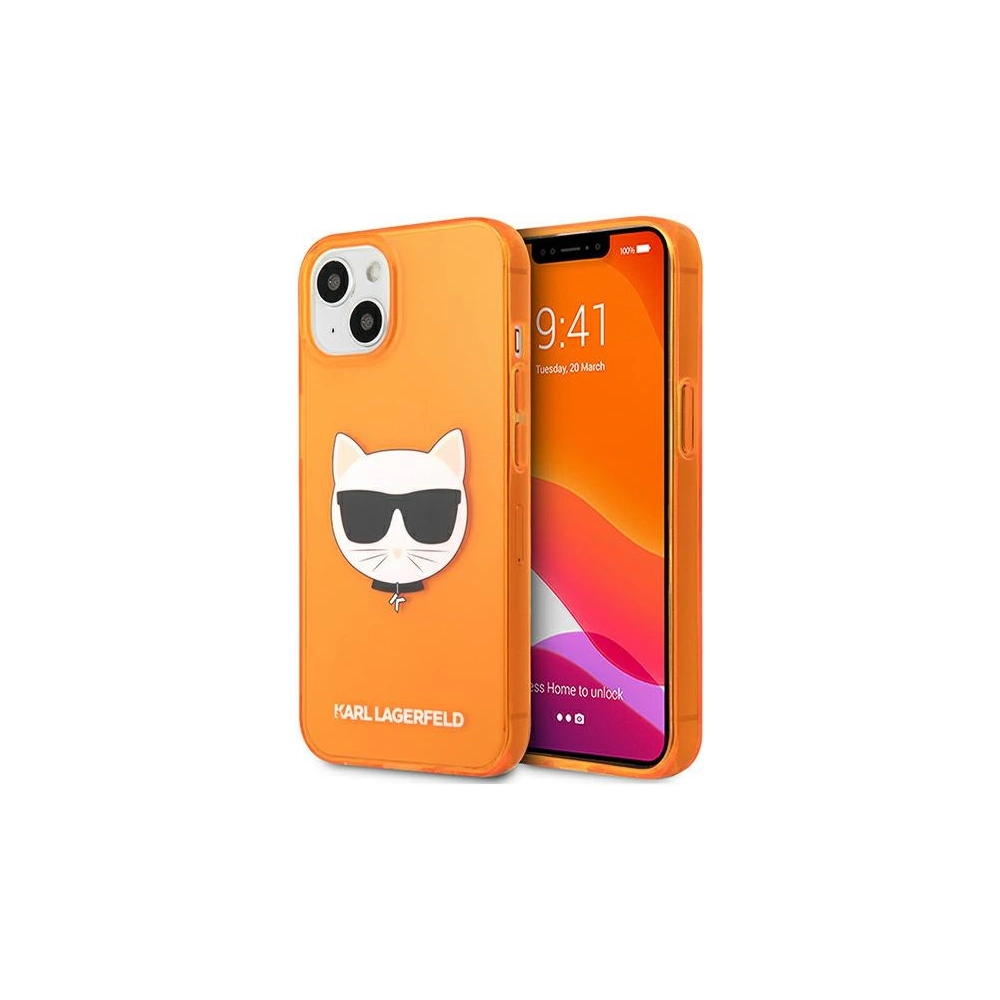 Hurtownia GSM - Etui Karl Lagerfeld KLHCP13MCHTRO Apple iPhone 13 pomarańczowy/orange hardcase Glitter Choupette Fluo - KLD669ORG - {ean13} - Hurt