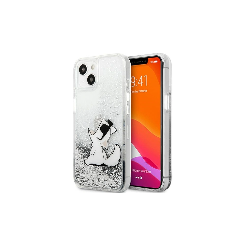 Hurtownia GSM - Etui Karl Lagerfeld KLHCP13MGCFS Apple iPhone 13 srebrny/silver hardcase Liquid Glitter Choupette Fun - KLD671SLV - {ean13} - Hurt