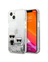 Karl Lagerfeld KLHCP13MGKCS Apple iPhone 13 silver hardcase Liquid Glitter Karl&Choupette