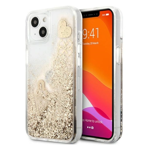 Etui Guess GUHCP13MGLHFLGO Apple iPhone 13 gold/złoty hardcase Glitter Charms