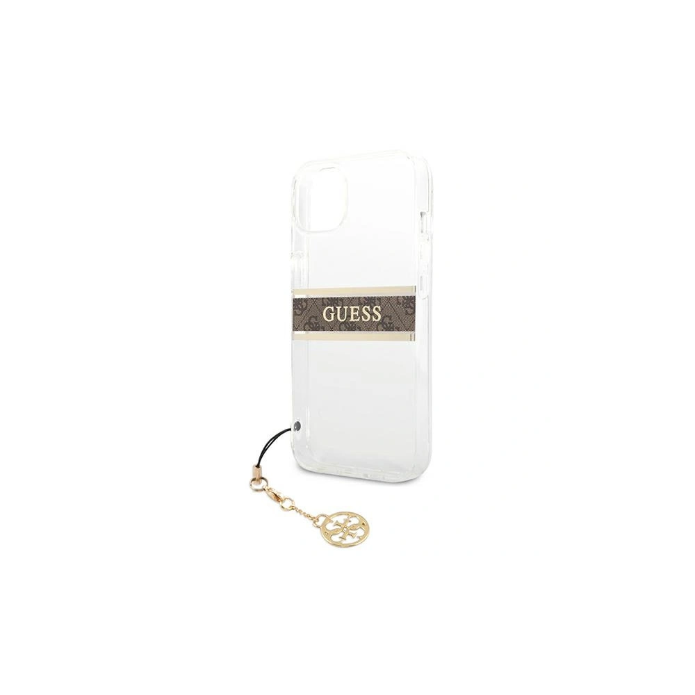 Hurtownia GSM - Etui Guess GUHCP13MKB4GBR Apple iPhone 13 Transparent hardcase 4G Brown Strap Charm - GUE1313CL - {ean13} - Hurt