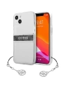 Wholesale Guess GUHCP13MKB4GGR Apple iPhone 13 Transparent hardcase 4G Grey Strap Charm - GUE1314CL - {ean13} - Hurt