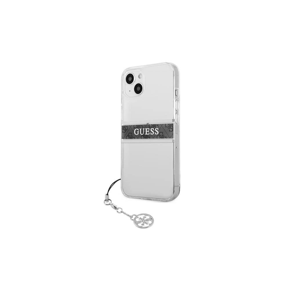 Wholesale Guess GUHCP13MKB4GGR Apple iPhone 13 Transparent hardcase 4G Grey Strap Charm - GUE1314CL - {ean13} - Hurt