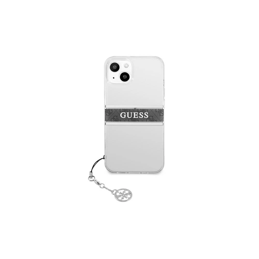 Wholesale Guess GUHCP13MKB4GGR Apple iPhone 13 Transparent hardcase 4G Grey Strap Charm - GUE1314CL - {ean13} - Hurt