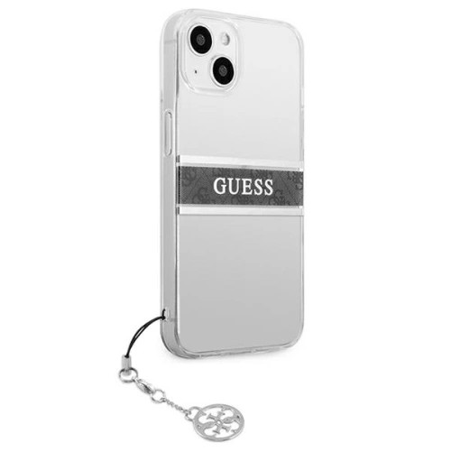 Etui Guess GUHCP13MKB4GGR Apple iPhone 13 Transparent hardcase 4G Grey Strap Charm