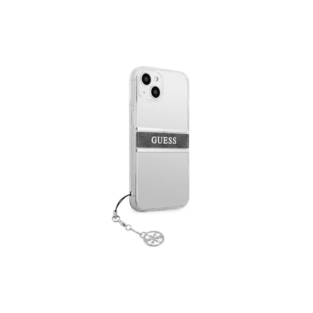 Wholesale Guess GUHCP13MKB4GGR Apple iPhone 13 Transparent hardcase 4G Grey Strap Charm - GUE1314CL - {ean13} - Hurt