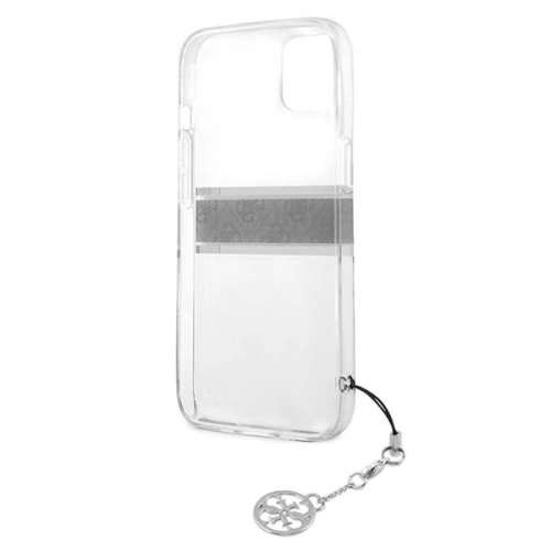 Etui Guess GUHCP13MKB4GGR Apple iPhone 13 Transparent hardcase 4G Grey Strap Charm