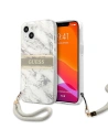 Guess GUHCP13MKMABGR Apple iPhone 13 grey hardcase Marble Strap Collection