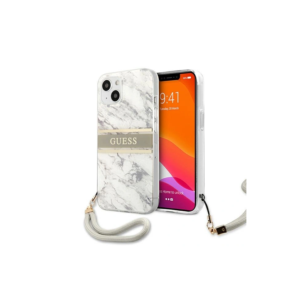 Hurtownia GSM - Etui Guess GUHCP13MKMABGR Apple iPhone 13 szary/grey hardcase Marble Strap Collection - GUE1315GRY - {ean13} - Hurt