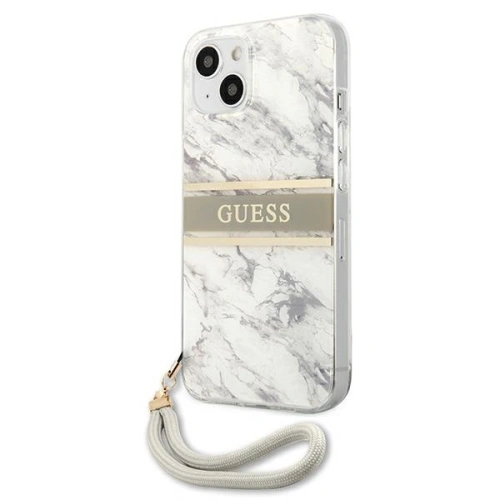 Etui Guess GUHCP13MKMABGR Apple iPhone 13 szary/grey hardcase Marble Strap Collection