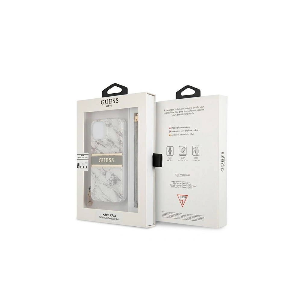 Hurtownia GSM - Etui Guess GUHCP13MKMABGR Apple iPhone 13 šedý/grey hardcase Marble Strap Collection - GUE1315GRY - {ean13} - Hurt