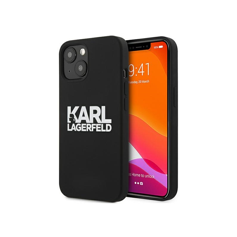 Karl Lagerfeld Distributor - 3666339029142 - KLD675BLK - Karl Lagerfeld KLHCP13MSLKLRBK Apple iPhone 13 Silicone Stack Logo black - B2B homescreen