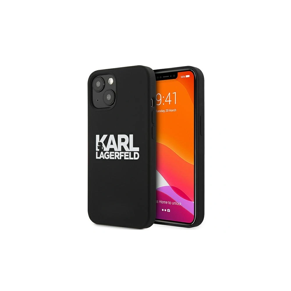 Hurtownia GSM - Etui Karl Lagerfeld KLHCP13MSLKLRBK Apple iPhone 13 Silicone Stack Logo černý/black - KLD675BLK - {ean13} - Hurt