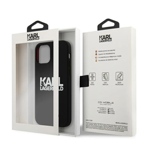 Etui Karl Lagerfeld KLHCP13MSLKLRBK Apple iPhone 13 Silicone Stack Logo czarny/black