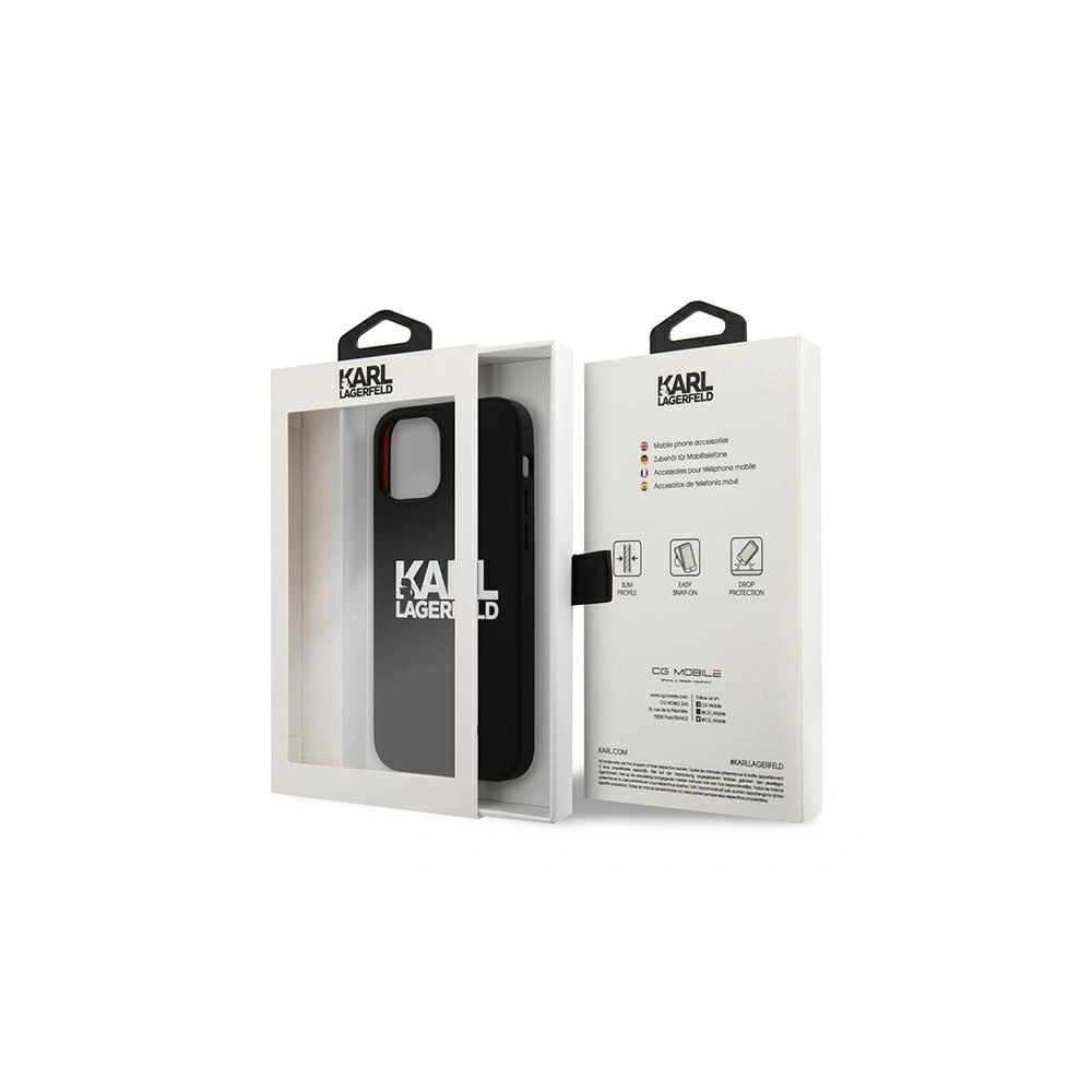 Hurtownia GSM - Etui Karl Lagerfeld KLHCP13MSLKLRBK Apple iPhone 13 Silicone Stack Logo černý/black - KLD675BLK - {ean13} - Hurt