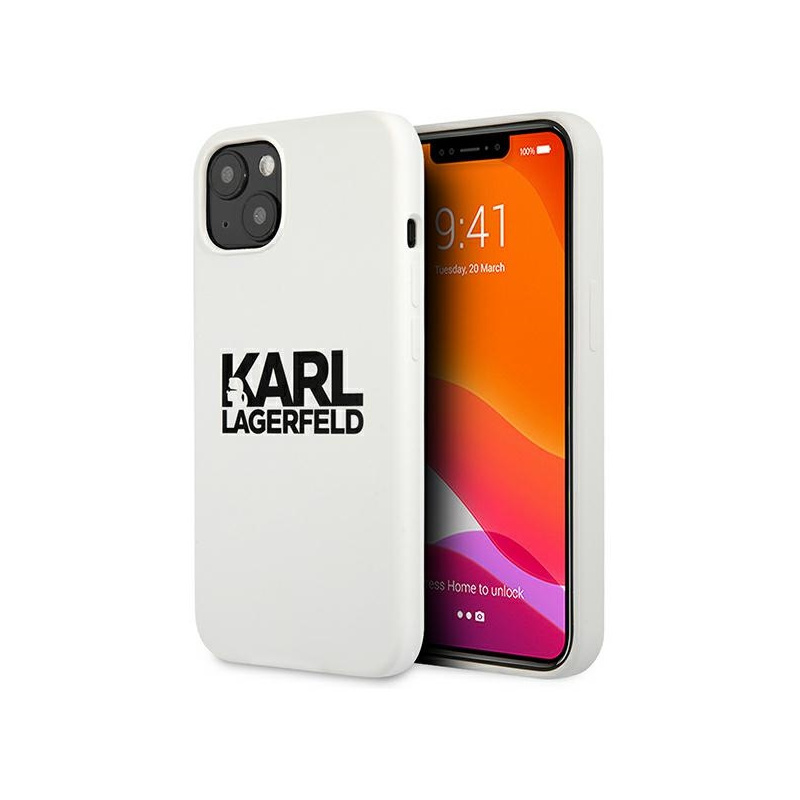 Hurtownia Karl Lagerfeld - 3666339029180 - KLD676WHT - Etui Karl Lagerfeld KLHCP13MSLKLWH Apple iPhone 13 Silicone Stack Logo biały/white - B2B homescreen
