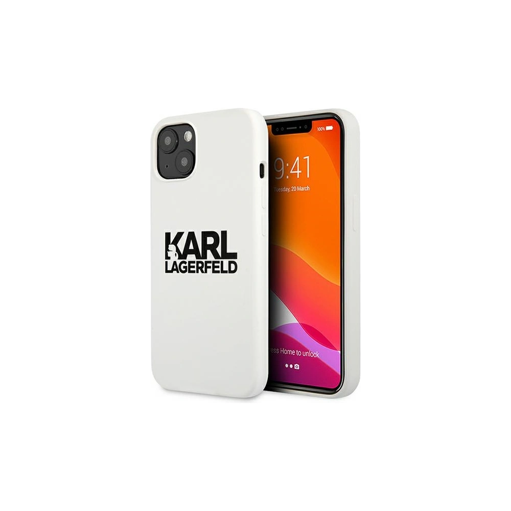 Hurtownia GSM - Etui Karl Lagerfeld KLHCP13MSLKLWH Apple iPhone 13 Silicone Stack Logo biały/white - KLD676WHT - {ean13} - Hurt