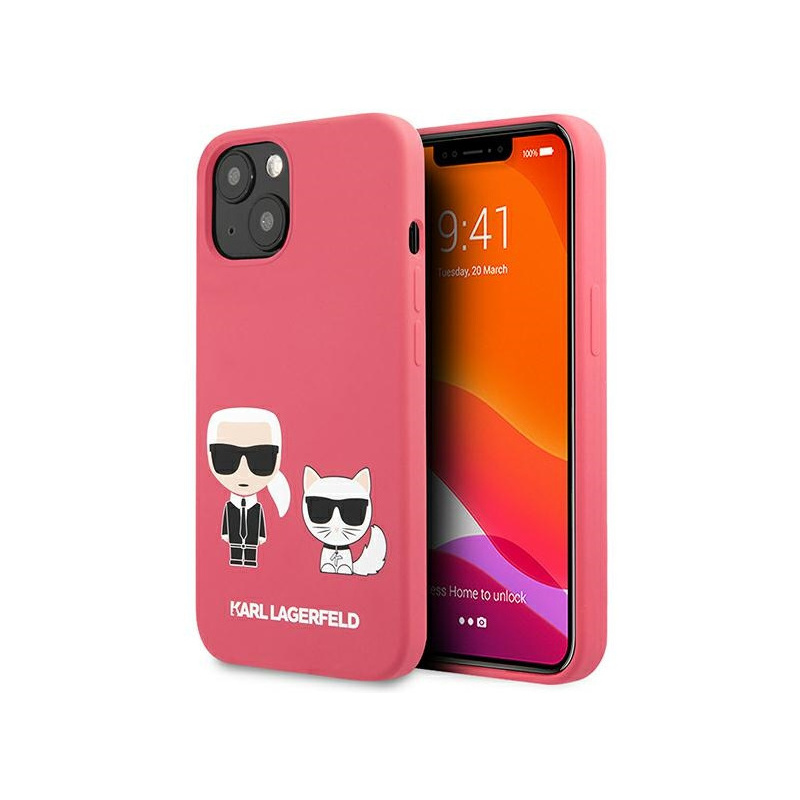 Karl Lagerfeld Distributor - 3666339027148 - KLD677PNK - Karl Lagerfeld KLHCP13MSSKCP Apple iPhone 13 hardcase pink Silicone Karl & Choupette - B2B homescreen