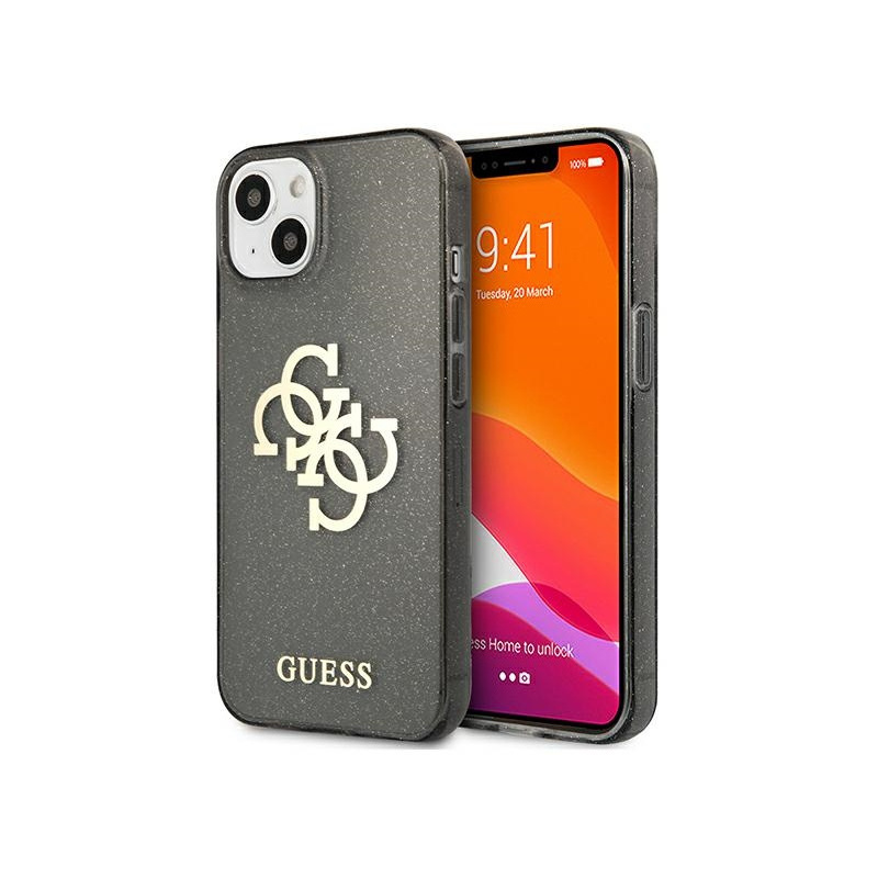 Guess Distributor - 3666339024406 - GUE1317BLK - Guess GUHCP13MPCUGL4GBK Apple iPhone 13 black hard case Glitter 4G Big Logo - B2B homescreen