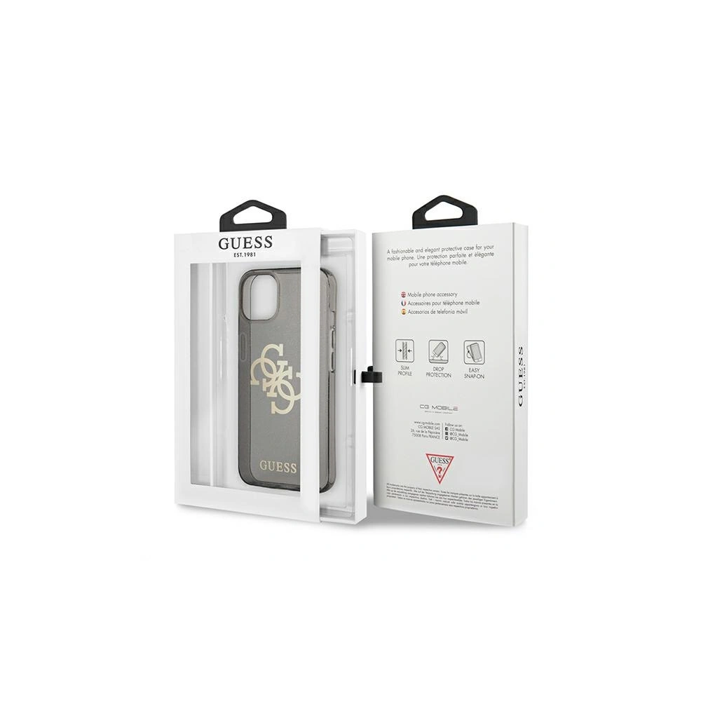 Wholesale Guess GUHCP13MPCUGL4GBK Apple iPhone 13 black hard case Glitter 4G Big Logo - GUE1317BLK - {ean13} - Hurt