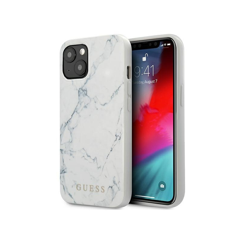 Guess Distributor - 3666339033569 - GUE1320WHT - Guess GUHCP13MPCUMAWH Apple iPhone 13 white hardcase Marble - B2B homescreen