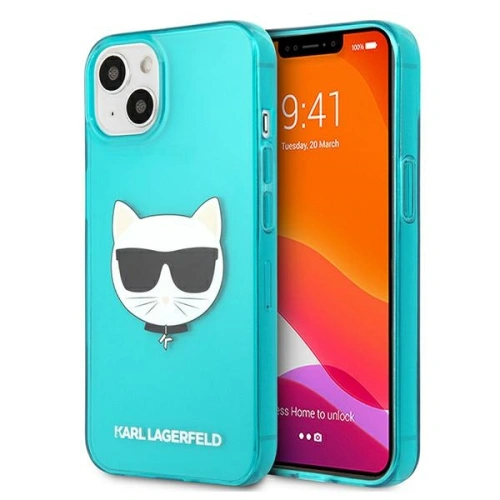 Etui Karl Lagerfeld KLHCP13SCHTRB Apple iPhone 13 mini niebieski/blue hardcase Glitter Choupette Fluo