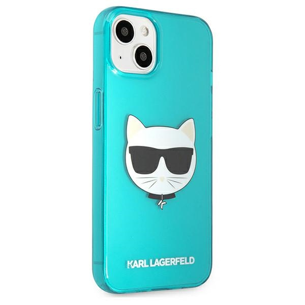 Kryt Karl Lagerfeld KLHCP13SCHTRB Apple iPhone 13 mini blue hardcase Glitter Choupette Fluo