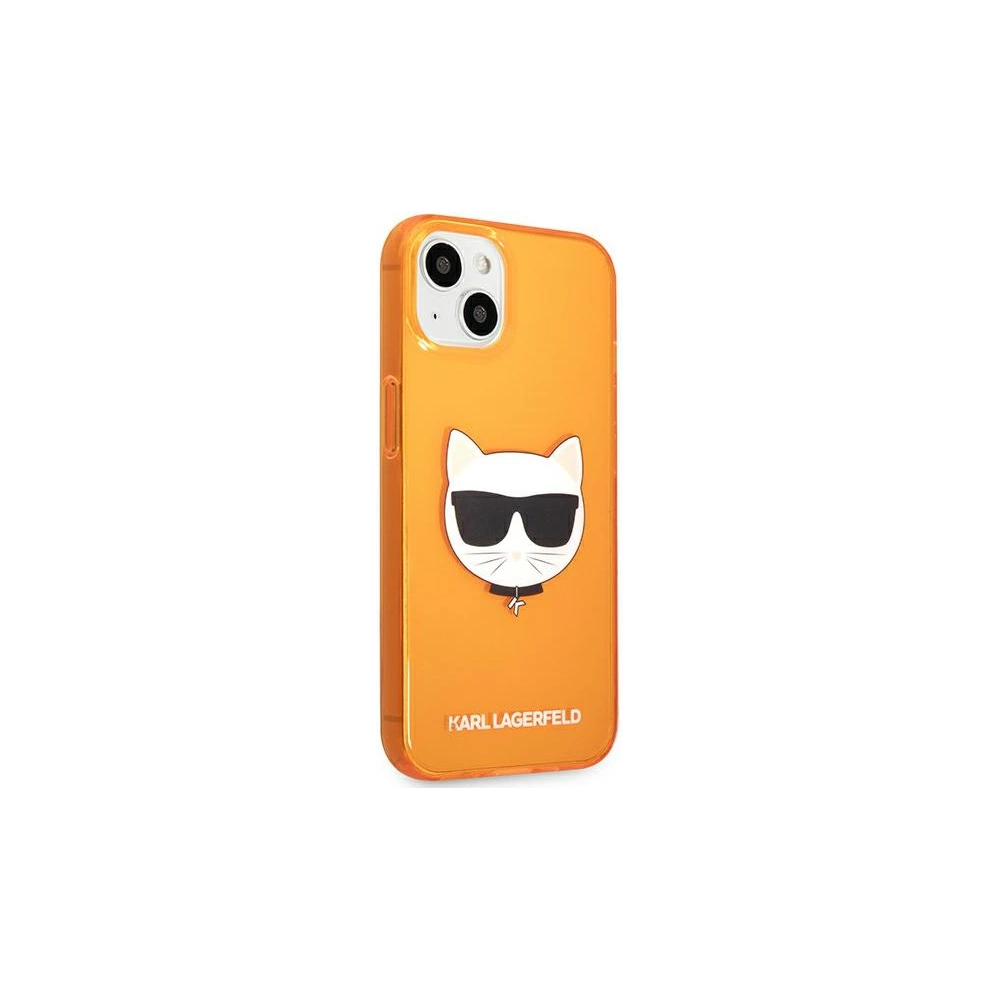 Hurtownia GSM - Etui Karl Lagerfeld KLHCP13SCHTRO Apple iPhone 13 mini pomarańczowy/orange hardcase Glitter Choupette Fluo - KLD680PNK - {ean13} - Hurt