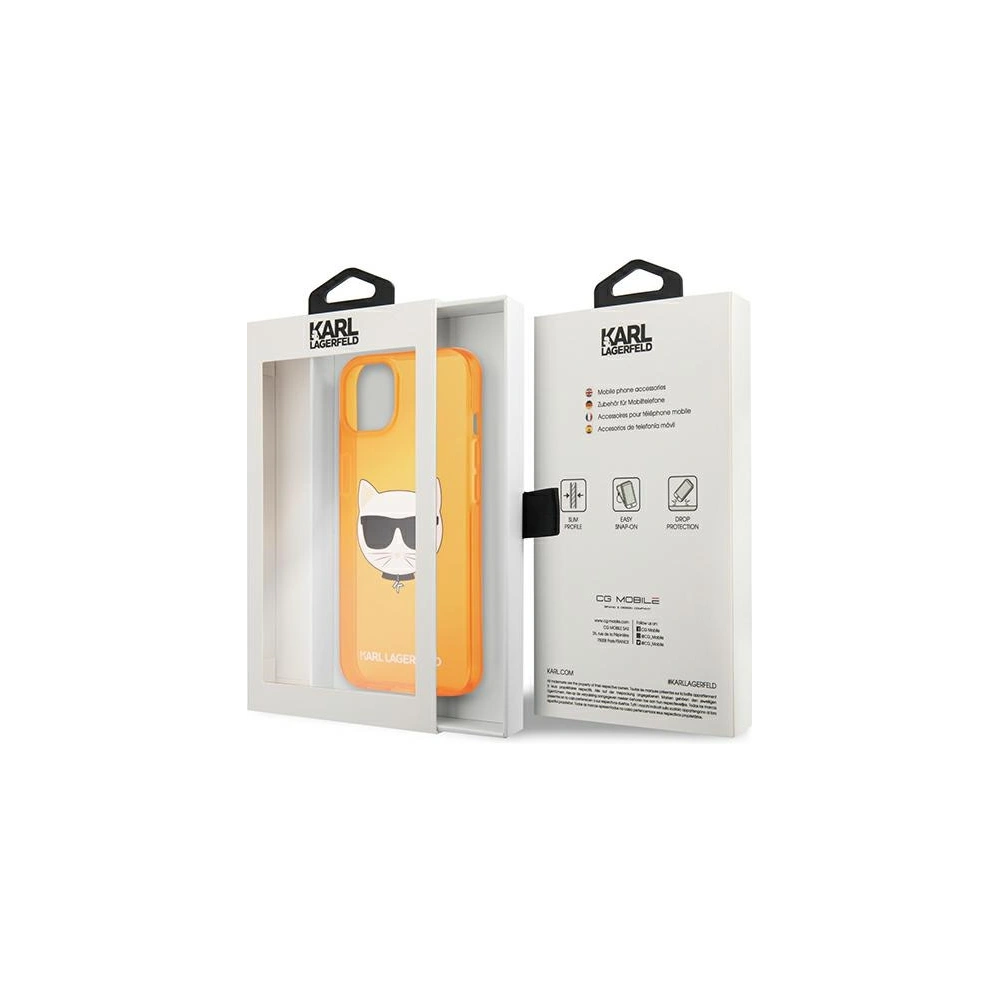 Hurtownia GSM - Etui Karl Lagerfeld KLHCP13SCHTRO Apple iPhone 13 mini pomarańczowy/orange hardcase Glitter Choupette Fluo - KLD680PNK - {ean13} - Hurt
