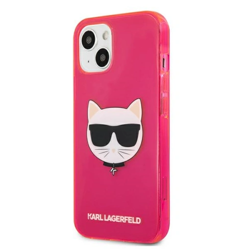 Etui Karl Lagerfeld KLHCP13SCHTRP Apple iPhone 13 mini różowy/pink hardcase Glitter Choupette Fluo