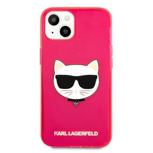 Etui Karl Lagerfeld KLHCP13SCHTRP Apple iPhone 13 mini różowy/pink hardcase Glitter Choupette Fluo