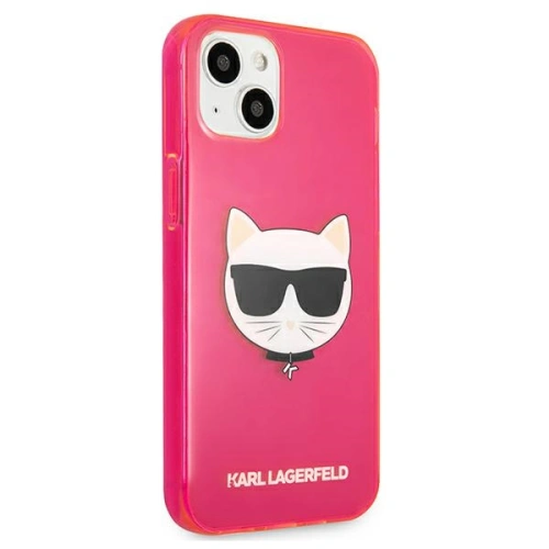 Etui Karl Lagerfeld KLHCP13SCHTRP Apple iPhone 13 mini różowy/pink hardcase Glitter Choupette Fluo