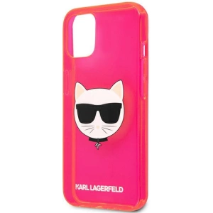 Etui Karl Lagerfeld KLHCP13SCHTRP Apple iPhone 13 mini różowy/pink hardcase Glitter Choupette Fluo