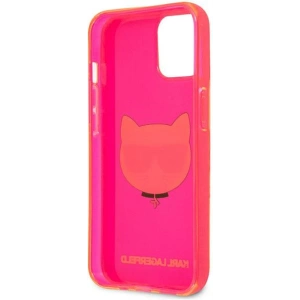 Etui Karl Lagerfeld KLHCP13SCHTRP Apple iPhone 13 mini różowy/pink hardcase Glitter Choupette Fluo