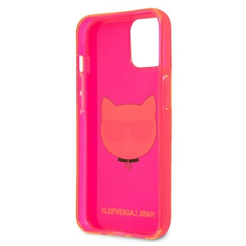 Etui Karl Lagerfeld KLHCP13SCHTRP Apple iPhone 13 mini różowy/pink hardcase Glitter Choupette Fluo