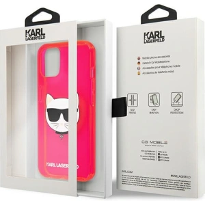 Etui Karl Lagerfeld KLHCP13SCHTRP Apple iPhone 13 mini różowy/pink hardcase Glitter Choupette Fluo